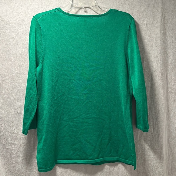 Cable & Gauge Kelly/Emerald Green Sweater with Quarter Zip Detail in Large - Picture 4 of 16